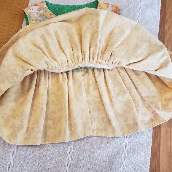 Vintage Baby Girl Dress Merry Mushrooms Ruffle Dress Spring Summer Cottagecore - Picture 4 of 10